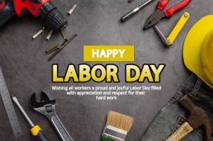 Brown Professional Labor Day Celebration Label template