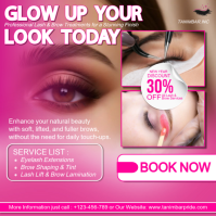 Brown Professional Lash & Brow  Instagram Post Instagram-opslag template