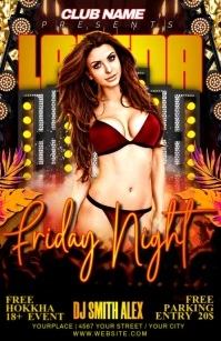 Brown Professional Latina Party Half Page Wide template