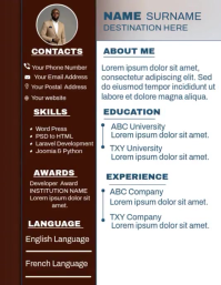 Brown Professional Leadership Resume Flyer (us Letter) Pamflet (Letter AS) template