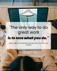 Brown Professional Love What You Do Quote Instagram Portrait template