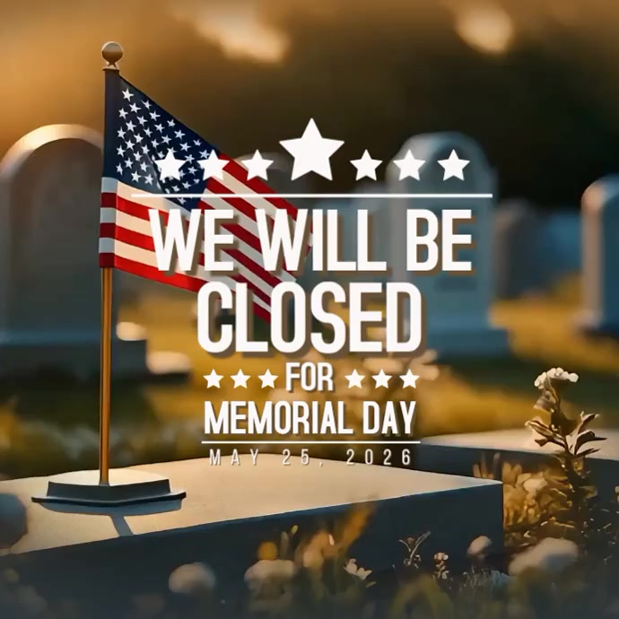 Plantilla de Brown Professional Memorial Day Closure Notice Square ...