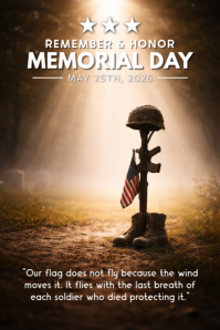 Brown Professional Memorial Day Poster Póster template