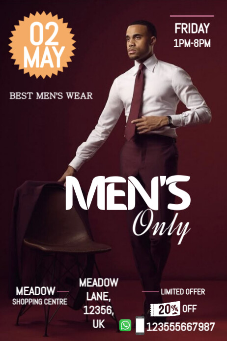 Brown Professional Men's Style Inspiration Poster template