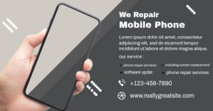 Brown Professional Mobile Phone Repair Facebook Event Cover template