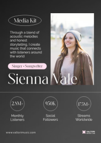 Marrón Music Media Kit A4 Template - Page 1
