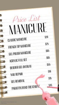 Brown Nail Salon Price List Instagram-verhaal Template - Page 2