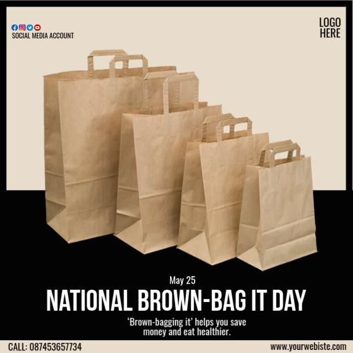 National Brown-bag It Day Instagram Post template