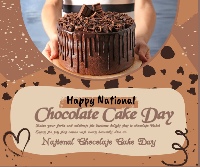 Brown Professional National Chocolate Cake Day Large Rectangle Template ...