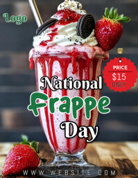 Коричневый National Frappe Day 传单(美国信函) Template