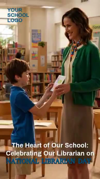 Brown Professional National Librarian Day Instagram Reel Video Template ...