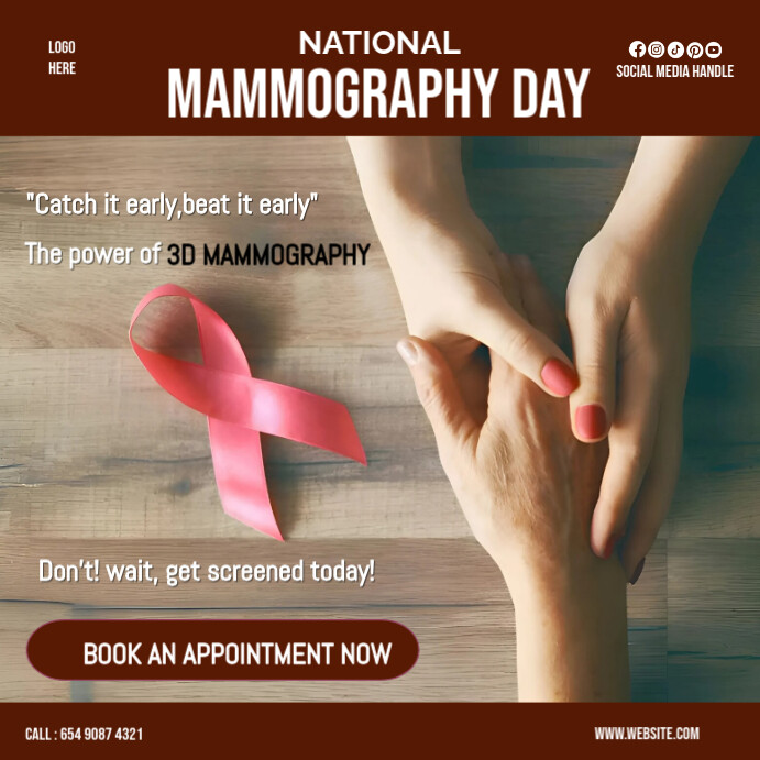 Plantilla De Brown Professional National Mammography Day Instagram Post plantilla-de-brown-professional-national-mammography-day-instagram-post