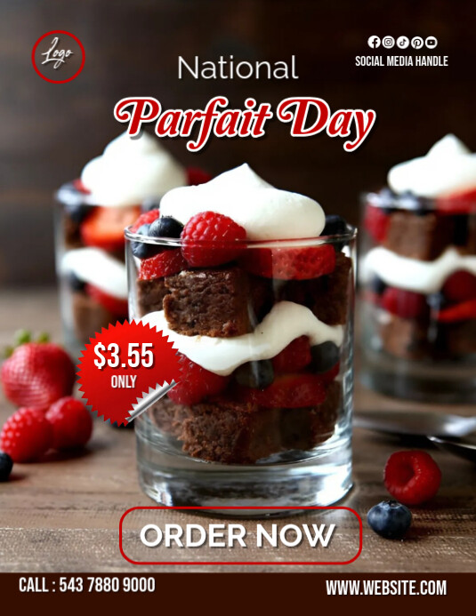 Parfait Front Design Brown Professional National Parfait Day Flyer (us Letter) Template ...