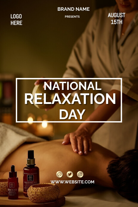 Brown Professional National Relaxation Day P Template | PosterMyWall