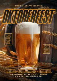 黑色 Oktoberfest Celebration A4 Template