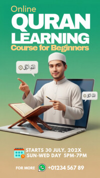 Brown Professional Online Quran Learning Instagram Story template