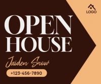 Brown Professional Open House Medium Rectangle template