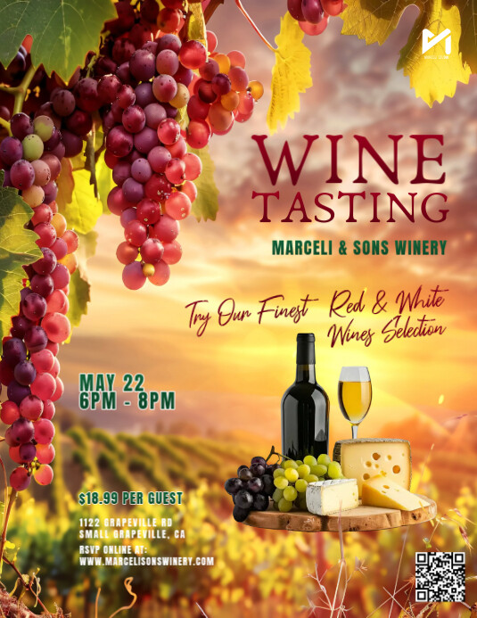 Copy of Brown Professional Orange Wine Tasting Event | PosterMyWall