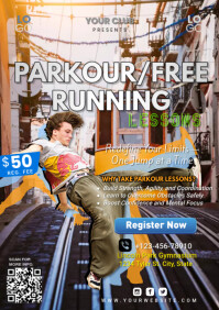 Brown Professional Parkour Lessons A4 template