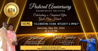 Brown Professional Pastoral Anniversary Celebration Facebook Shared Image Video template