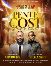 Brown Professional Pentecost Church Event Flyer template