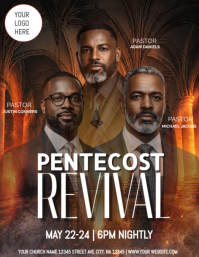 Brown Professional Pentecost Revival Event Flyer 传单(美国信函) template