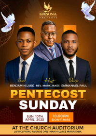 Brown Pentecost Sunday Event A6 Template