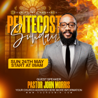 Brown Professional Pentecost Sunday Event Instagram Post Instagram-bericht template