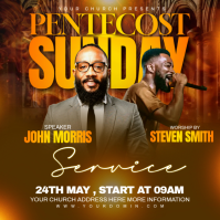 Brown Professional Pentecost Sunday Service Instagram Post Instagram-bericht template