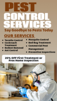 Brown Professional Pest Control Services Business Card Visitkort template
