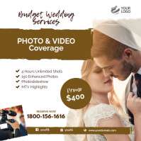 Brown Professional Photo Video Wedding Services Instagram Post template