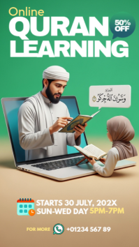 Brown Professional Professional Quran Learing Ad Instagram Story template