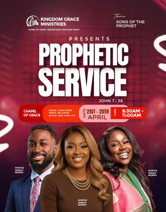 Prophetic Service Event Template | PosterMyWall