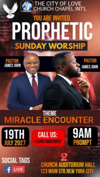 Marron Prophetic Sunday Worship Digital Display Template