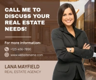 Brown Professional Real Estate Medium Rectangle template