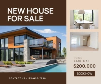Brown Professional Real Estate Medium Rectangle template