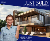 Brown Professional Real Estate Medium Rectangle template