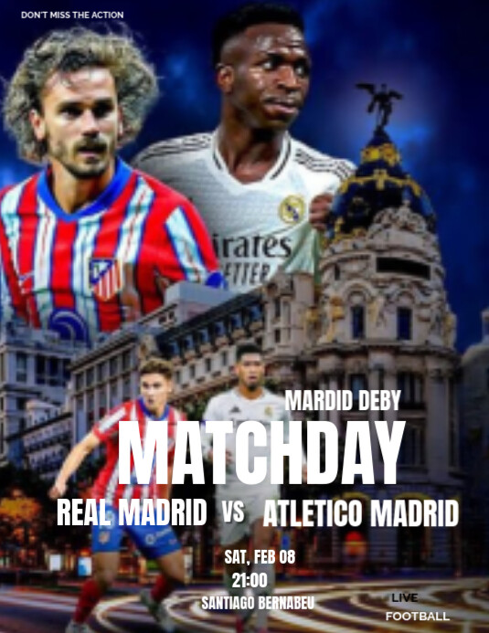 Copy of Brown Professional Real Madrid Vs Atletico Madrid Derby Flyer ...