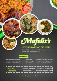 Brown Professional Restaurant Flyer  A3 template