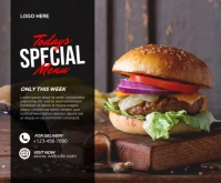 Brown Professional Restaurant Medium Rectangle template
