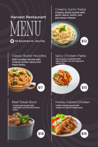 Brown Restaurant Menu Poster Template