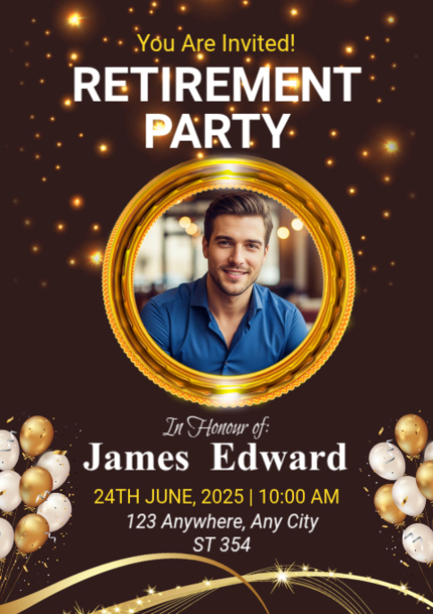 Brown Retirement Party A2 Template | PosterMyWall