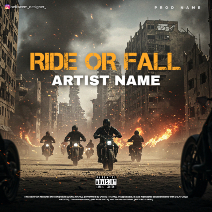 Brown Professional Ride Or Fall Album Cover Template | PosterMyWall