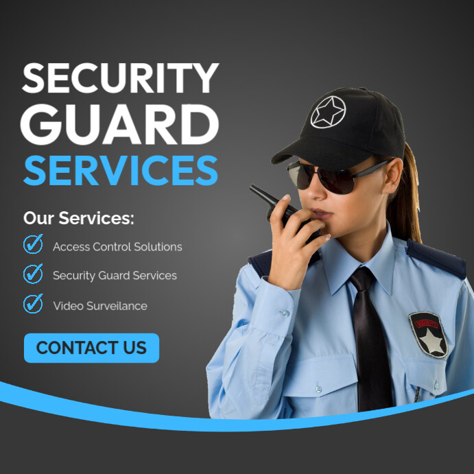 Brown Professional Security Guard Service Instagram Post template