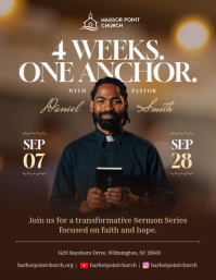 Marron Sermon Series Promotion Flyer Template - Page 1