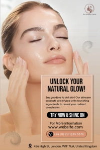 Brown Professional Skincare Solutions Poster template