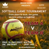 Brown Professional Softball Game  Instagram P template