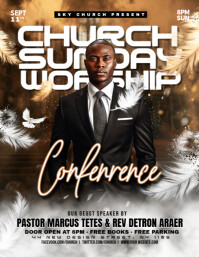Brown Professional Sunday Church Worship Conference Flyer (us Letter) template