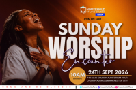 Brown Church Event Cartaz Template