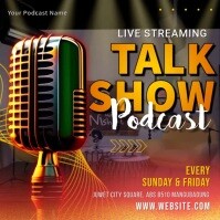 Brown Professional Talk Show Podcast Instagram Post template